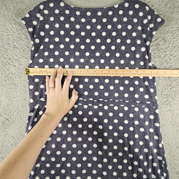 Boden Dress Size M Blue Polkadot Tassel Pockets Beachy Coastal Vacation‎ Resort - Picture 12 of 14
